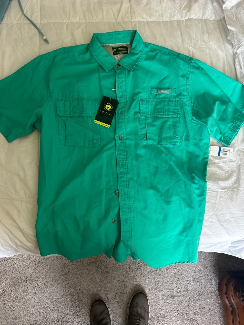 G.H. Bass & Co. Short-Sleeve Button-Down Shirt - Green